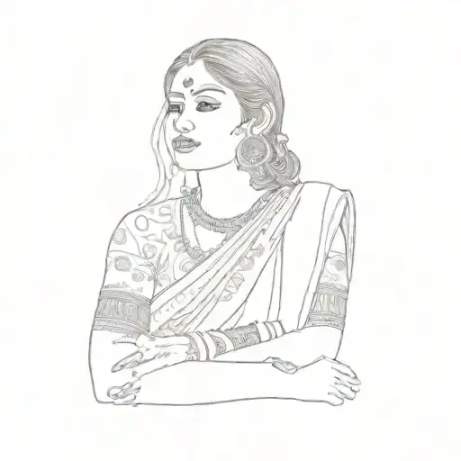 A Woman In A Yellow Sari