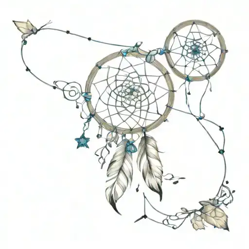Dream Catcher Entangled In A Beautiful Compass Rose