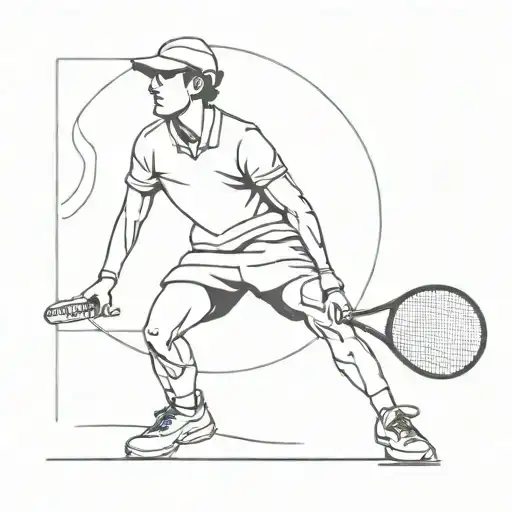Tennis Player Serving