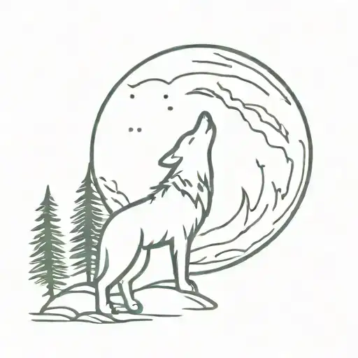 Lone Wolf Howling At The Moon
