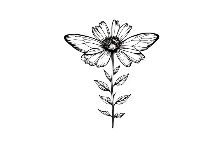 Simple Butter Fly With Flower W Replacing W