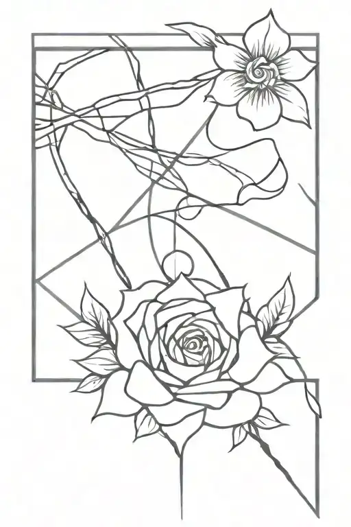 Sasuke Curse Mark With Hidden Roses Intertwined