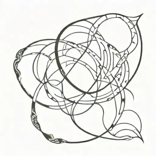 Cybe Tribal Patterns Intertwined With Arabic