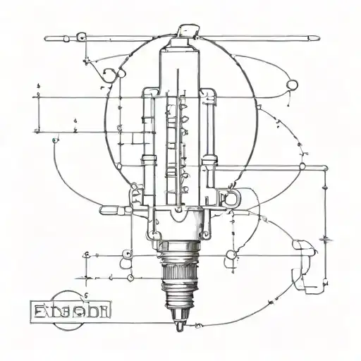 A Tattoo Design Incorporating Elements Of Engineering Or Electricity As A Nod To The Name Edison