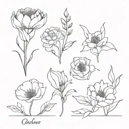 Month Flowers October January March April June November