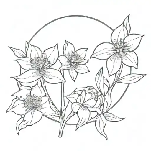 Flowers Marigold Rose Daffodil Snowdrop Intertwined