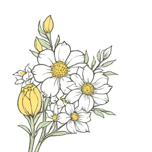 Flowers Marigold Rose Daffodil Snowdrop Daisy Chrysanthemum Bouquet
