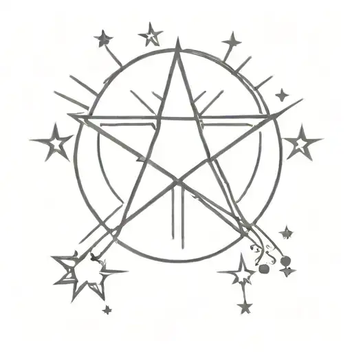 3 Star And A Sun Rays