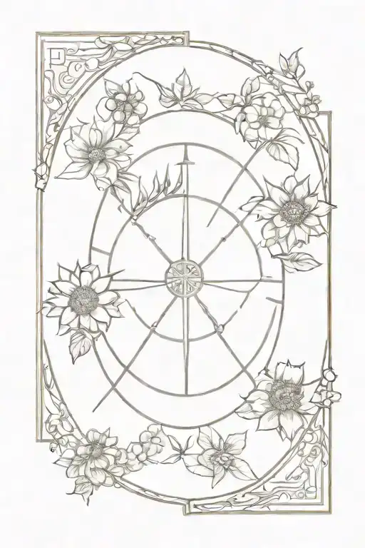 The Wheel Of Fortune Tarot Card Flowers