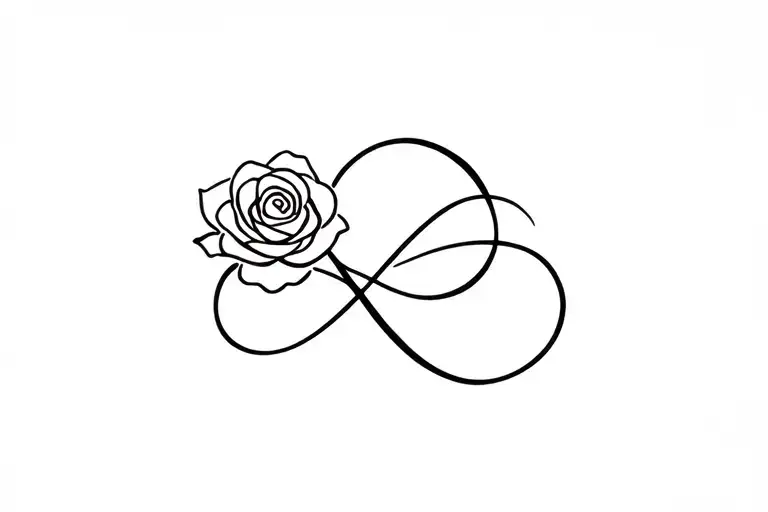 Infinite Symbol Intertwined With A Rose