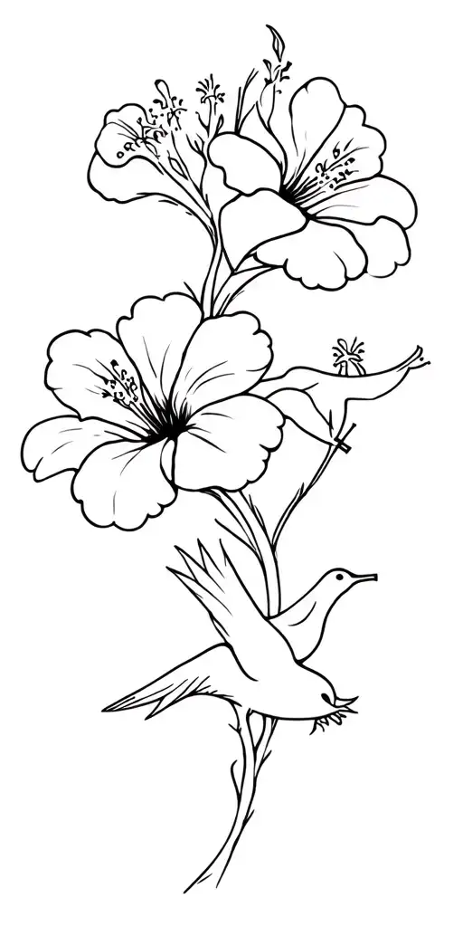 Hibiscus Flower With Two Doves And Cross
