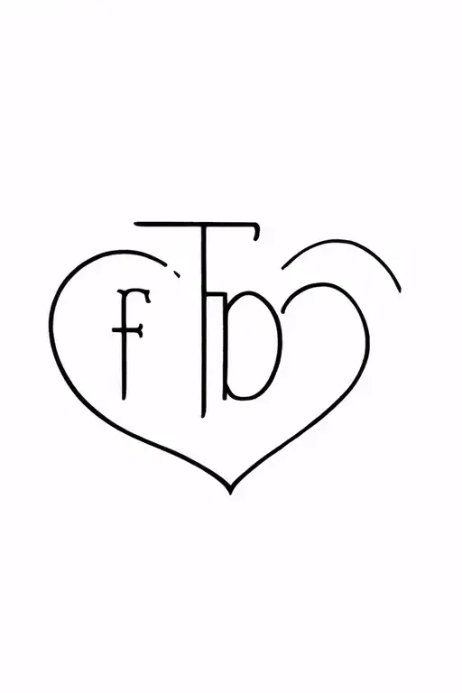 Initials F Heart B