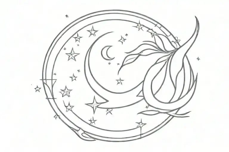 Virgo Zodiac Sign With Moon Crescent