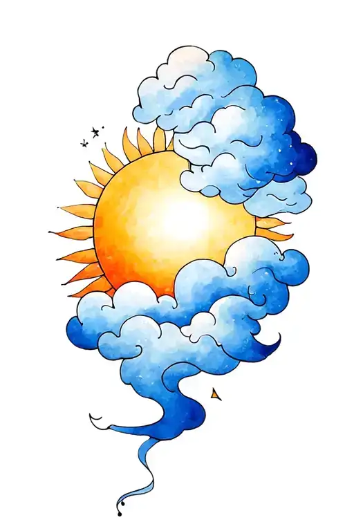 Cloud And Sun Hug Each Other
