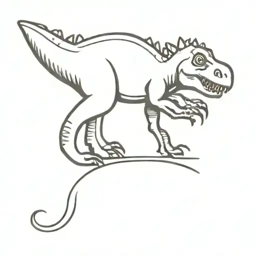 Simple Dinosaur With Letter G