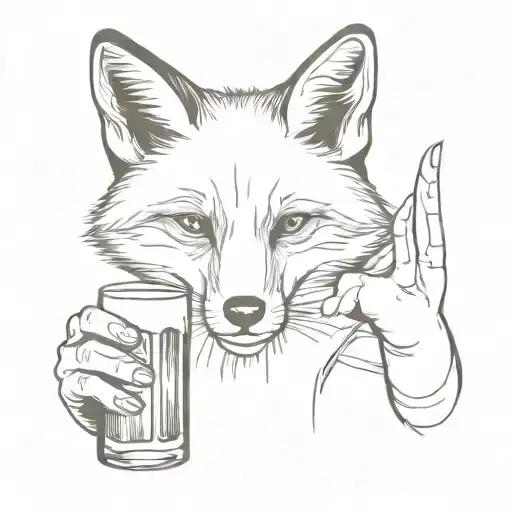 Fox With A Beer In His Hand Holding