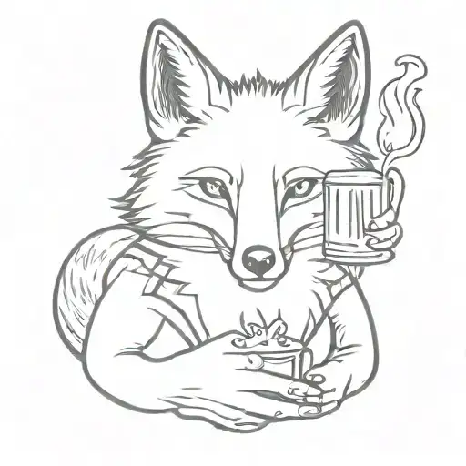 Fox With A Beer In His Hand Holding