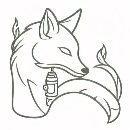 Fox Holding Beer And Cigarette