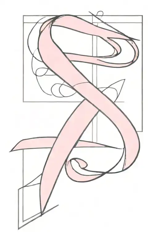Pink Ribbon And Letter E