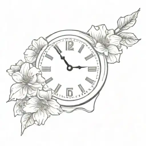 Melting Clock And Primroses