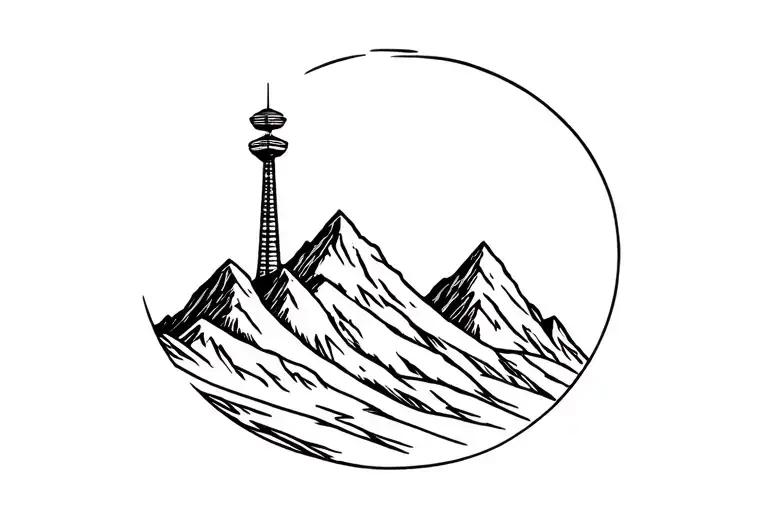 Mountains With A Tower