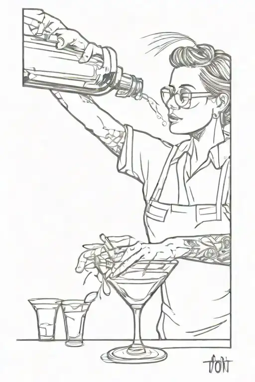 Toni Bartender Mixing Drinks