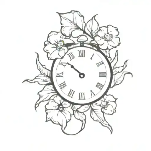 Melting Clock And Primroses