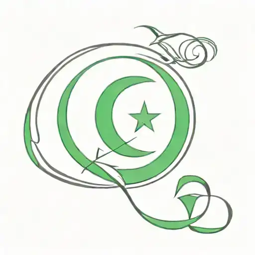 Algeria Flag And Triskell Symbol Incorporated