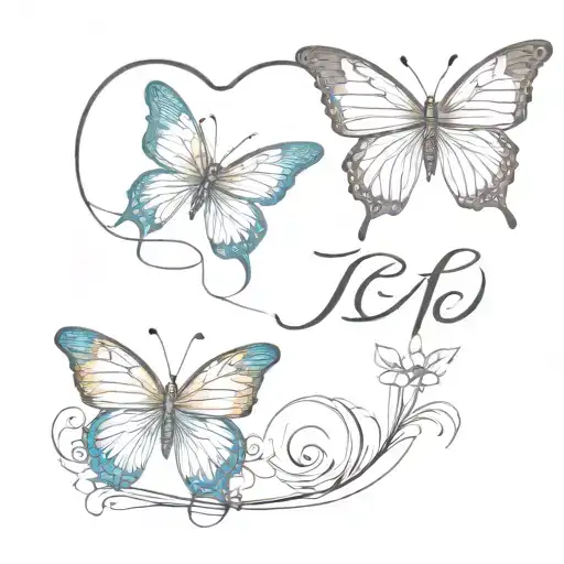 Butterfly And J In Caligraphy Style Font