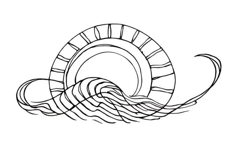 Ocean Wave Sun Like Tangled Movie Reel Intertwined