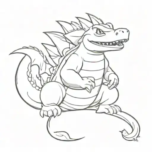 Totodile And Songoku Sitting