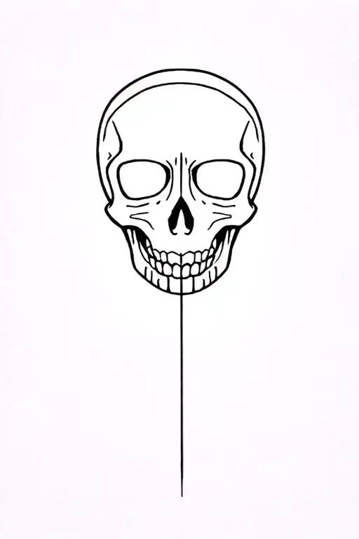 All Black Simple Tattoo Skull