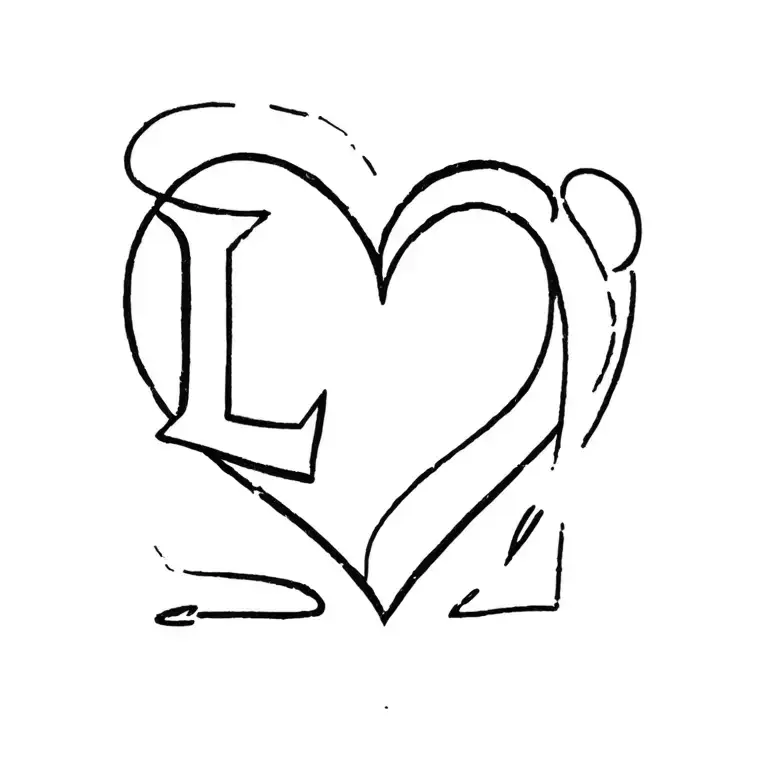 Heart With Initial L And C