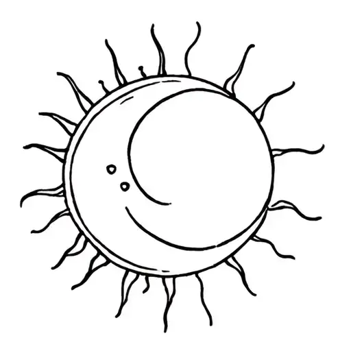 Sun And Moon Merging Together