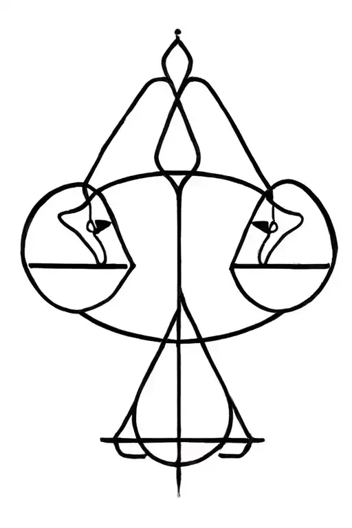 A Libra Zodiac Sign Combined With Two Taurus Zodiacs In A Fine Line Style