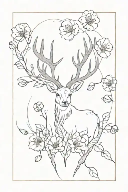 Jakalope Surrounded By Poppies