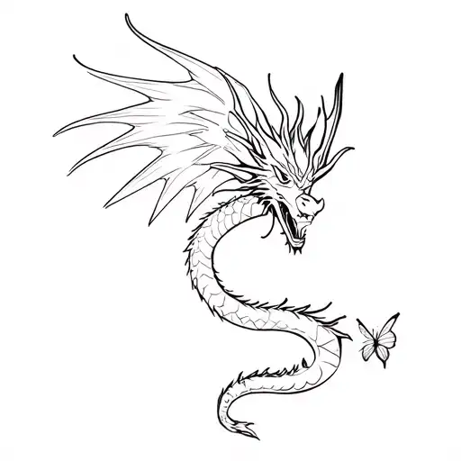 Dragon With Butterfly Wings