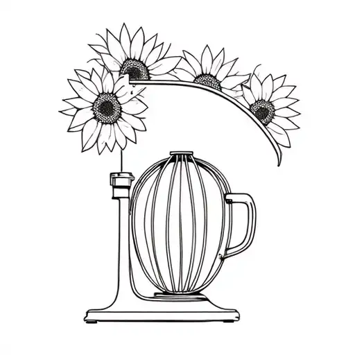 Stand Mixer Baker Whisk Sunflower Flowers