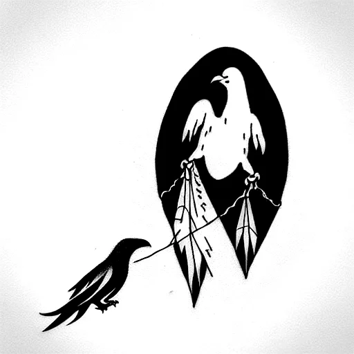 Ghost With A Crow On A Leash