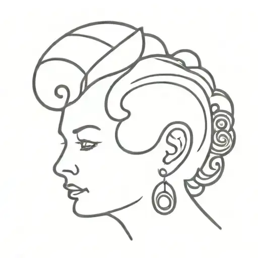 Silhouette Of Grandmother's Face With Curlers