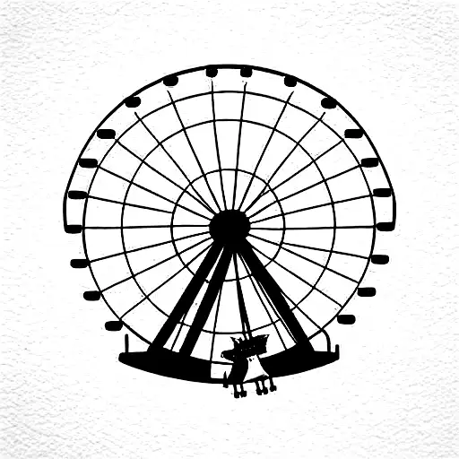 Ferris Wheel Small Girl Dog