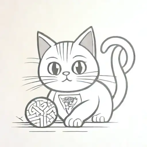 Cartoon Cat Wearing Crystal Palace Jersey