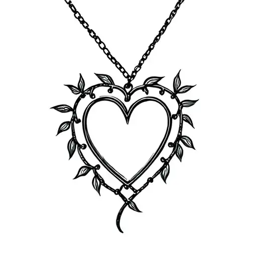 Heart Open Locket With Vine Chain