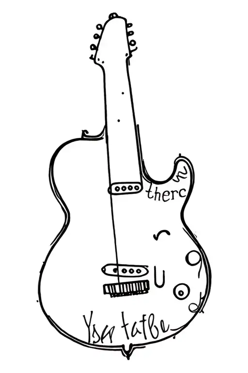 Guitar Shape Formed By Words