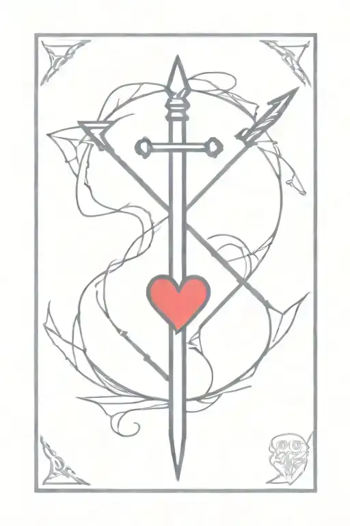 Simple Spear With Heart And Blood