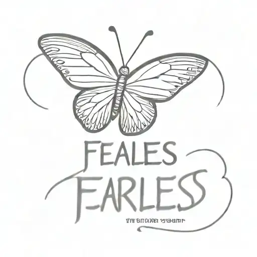 Simple Butterfly With The Word Fearless