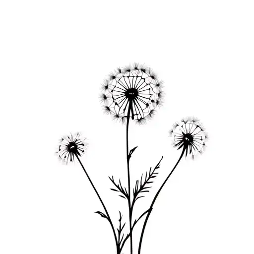 Two Dandelions Intertwined