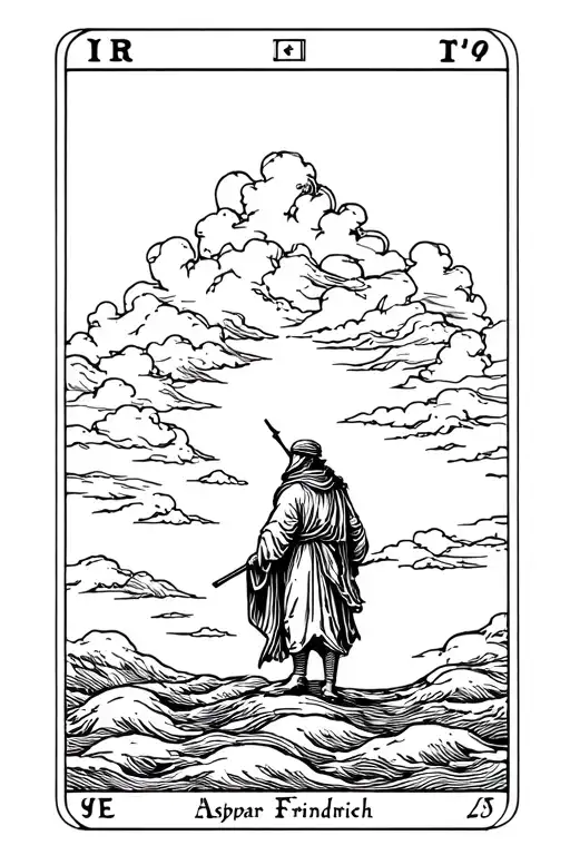Caspar Friedrich's Wanderer Above The Sea Of Clouds Tarot Card