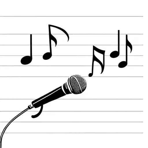Incorporate Musical Notes And Microphone Into A Minimalist Design
