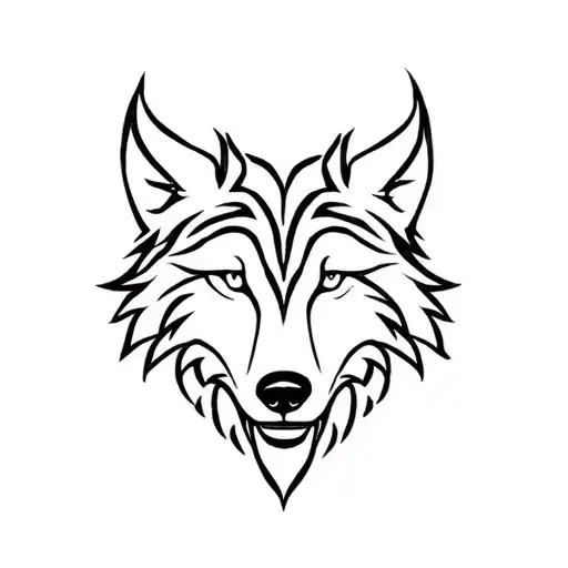 Tribal Wolf Head